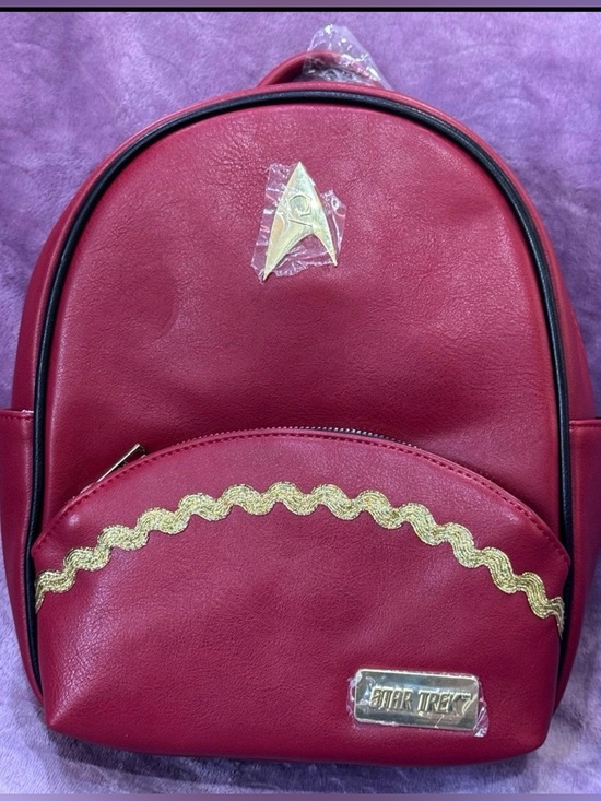 her universe mini backpack Marvel Loki OB Outfit MULTI featuring an argyle pattern with icons of the seven Houses Star Trek Red Uniform Mini